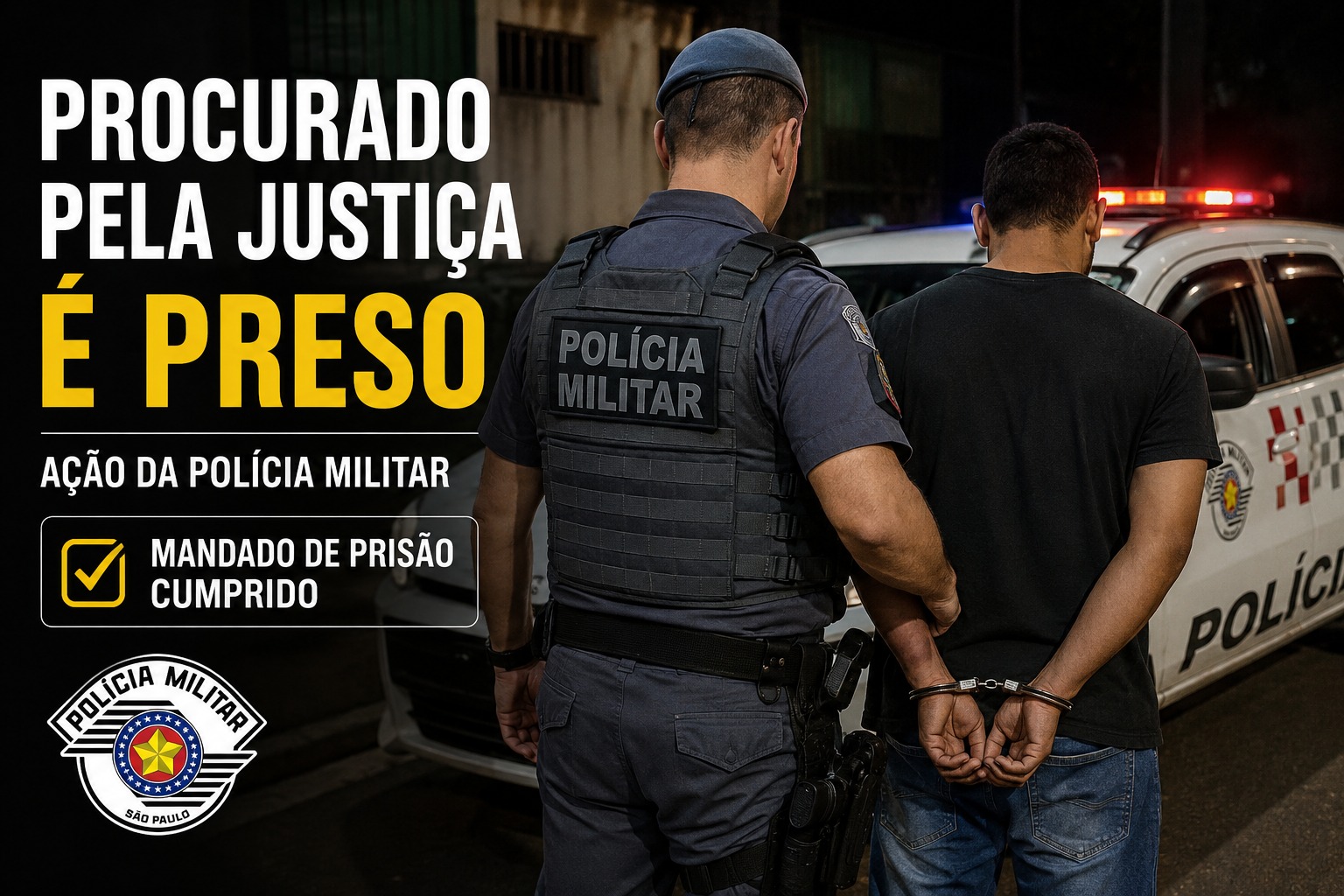 Procurado pela Justiça é preso pela policia Militar